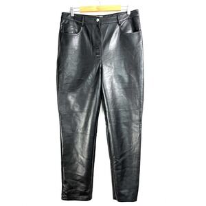 WILFRED Faux Leather Pants‎ Womens 14 Black Slim High Rise Waist Vegan